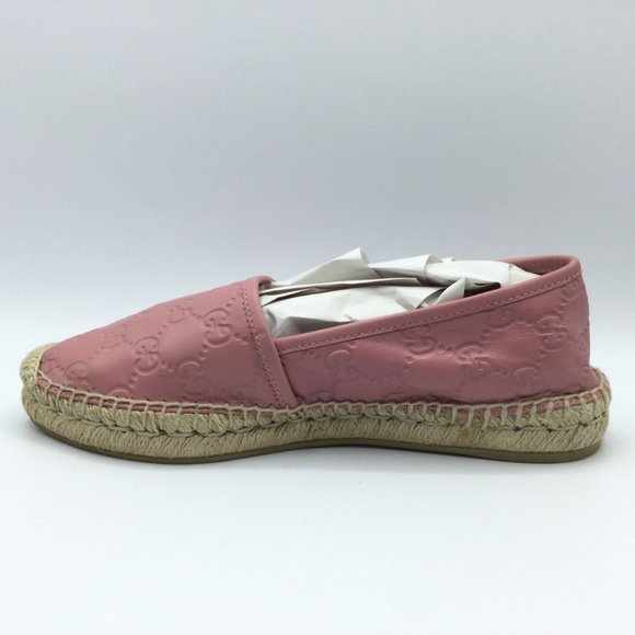 Gucci Guccissima Leather Espadrilles Rose Baby Pink Womens EU 37 US 7 454703 - Picture 6 of 14